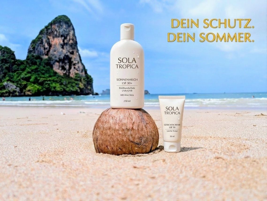 Sonnenmilch Produktfotografie Strand Krabi Thailand DiCoPro E-Commerce Marketing